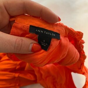 Ann Taylor orange tiered dress size s
